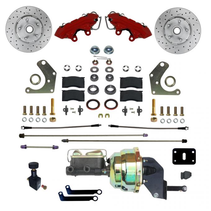 Leed Brakes Power Front Kit with Drilled Rotors and Red Powder Coated Calipers RFC2003-8405X