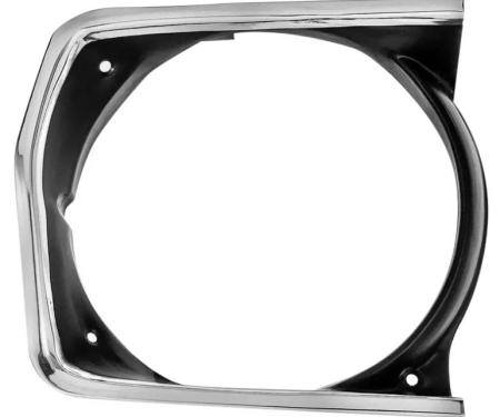 AMD Headlamp Bezel, Black, RH, 70-72 Plymouth A-Body K-3573718
