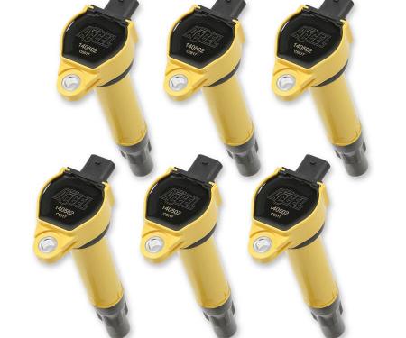 Accel Ignition Coil, SuperCoil, 2006-2011 Mopar, 2.7/3.5/4.0L, Yellow, 6-Pack 140502-6