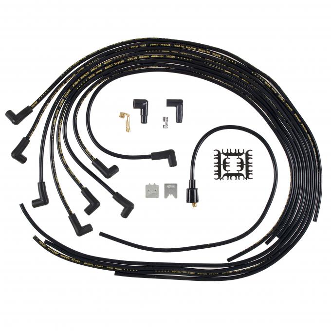 Accel Spark Plug Wire Set, 8mm, Universal, Black Wire with Black 90 Deg Boots 5041K