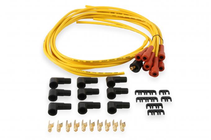 Accel Spark Plug Wire Set, 7mm, Super Stock with Copper Core, Universal Straight Boots, Yellow 3008