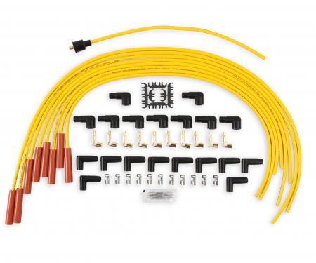 Accel Spark Plug Wire Set, 8mm, Yellow with Orange Straight Boots 4040