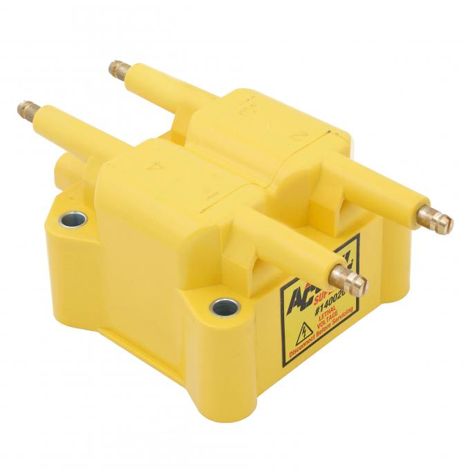 Accel Ignition Coil, SuperCoil, 1995-1997, Dodge/Plymouth/Chrysler/Jeep 2.0L/2.4L/2.5L Engines, Round Pin, Yellow, Individual 140026ACC