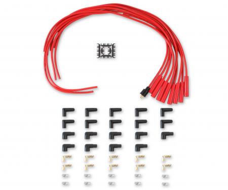 Accel Spark Plug Wire Set- 8mm, Red Wire with Red Straight Boots 4040R