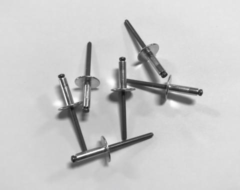 Detroit Muscle Technologies Mopar A B E Body 66-72 6pc Rivet Set for K Frame Plastic Splash Shield ABE6672SS50-RIVETS