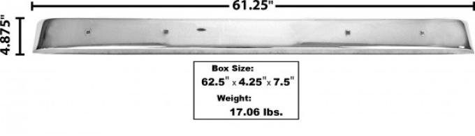 Dynacorn 48-72 Bumper Rear Stepside Chrome 48-72 F100/ 73-77 3/4 Tone 4wd 3001