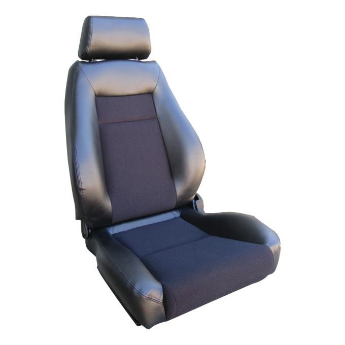 Procar Elite&trade; Vinyl/Velour Driver-Left Black-Black Traditional Recliner Seat 80-1100-71L