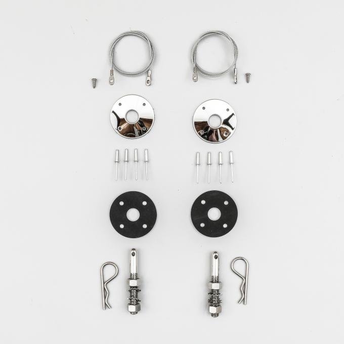 Detroit Muscle Technologies Mopar E Body 70 Barracuda AAR Fiberglass Hood Pin Set with 23" Lanyards ECU7070HP01-23