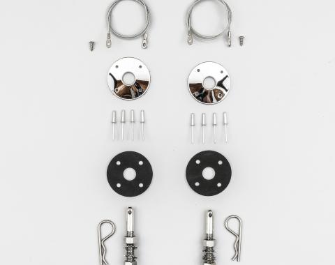 Detroit Muscle Technologies Mopar E Body 70 Challenger TA Fiberglass Hood Pin Set with 18" Lanyards ECH7070HP01-18