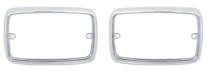 AMD Park Lamp Bezels, LH/RH Pair, 70-72 Valiant; 71-72 Scamp; 70-72 Duster (except Sharktooth grill) X136-1370-P