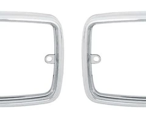 AMD Park Lamp Bezels, LH/RH Pair, 70-72 Valiant; 71-72 Scamp; 70-72 Duster (except Sharktooth grill) X136-1370-P