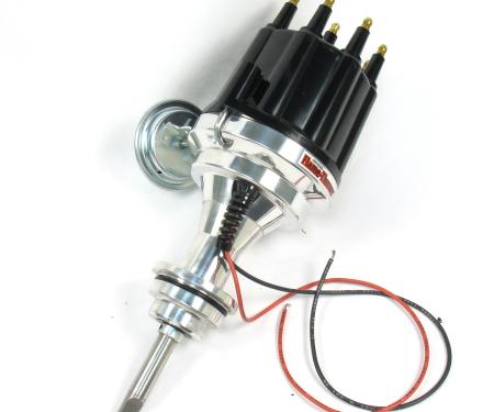 Pertronix Billet Distributor for Mopar 383-400 Engines (Ignitor II) with Vacuum / Mechanical Advance, Black / Male D142710