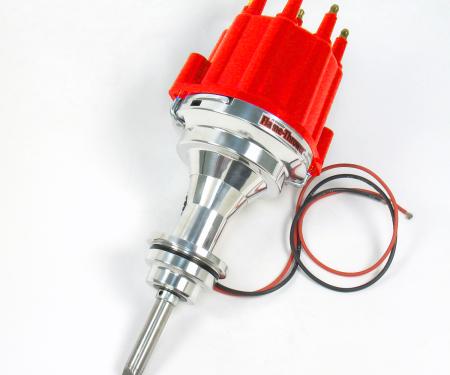 Pertronix Billet Distributor for Mopar 273-360 Engines (Ignitor II) with Mechanical Advance, Red / Male D141811