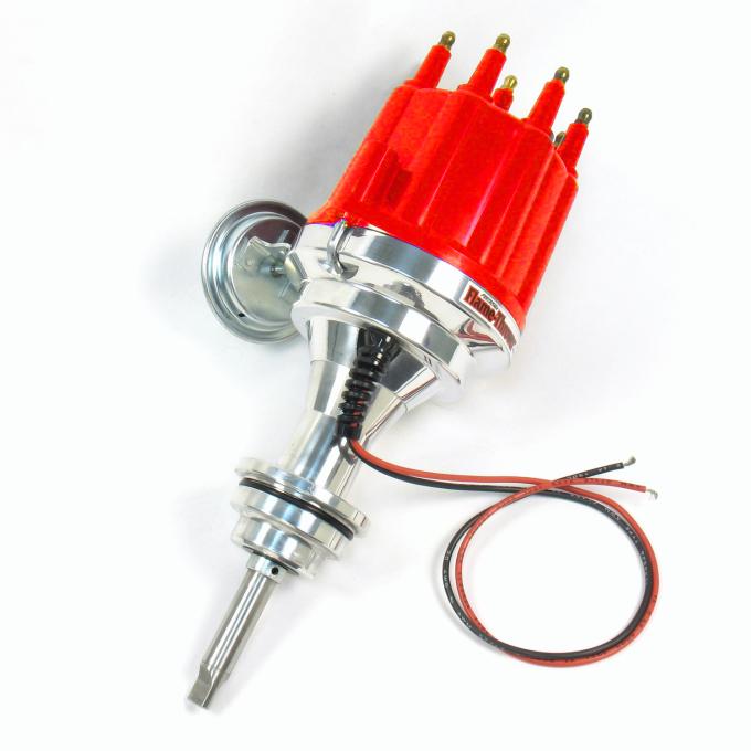 Pertronix Billet Distributor for Mopar 383-400 Engines (Ignitor II) with Vacuum / Mechanical Advance, Red / Male D142711