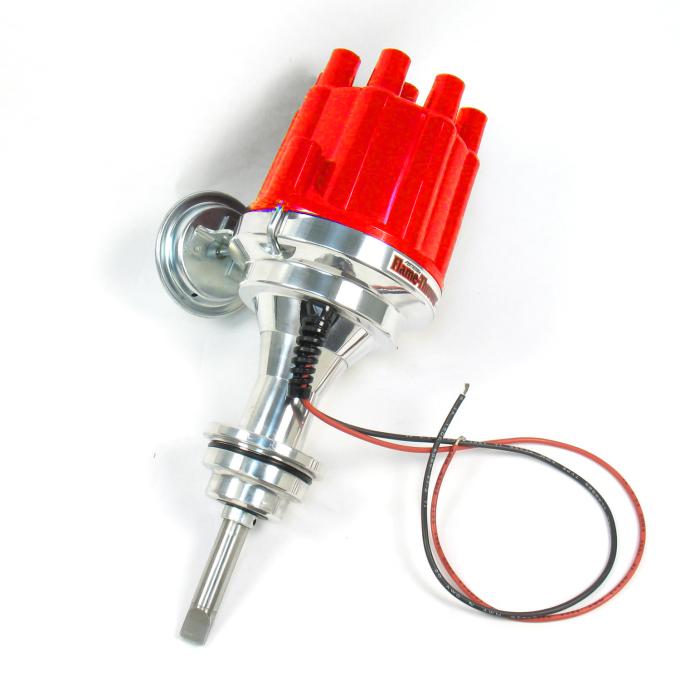 Pertronix Billet Distributor for Mopar 383-400 Engines (Ignitor II) with Vacuum / Mechanical Advance, Red / Female D142701