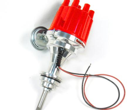 Pertronix Billet Distributor for Mopar 383-400 Engines (Ignitor II) with Vacuum / Mechanical Advance, Red / Female D142701