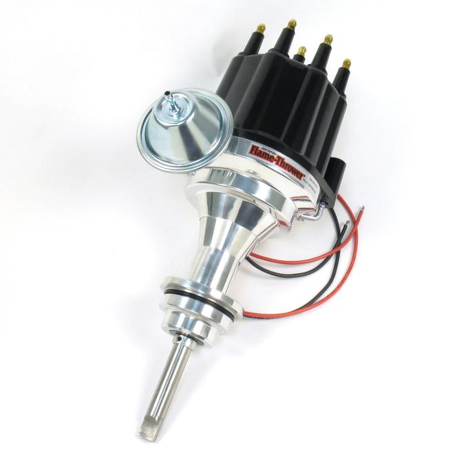 Pertronix Billet Distributor for Mopar 273-360 Engines (Ignitor II) with Vacuum / Mechanical Advance, Black / Male D141710