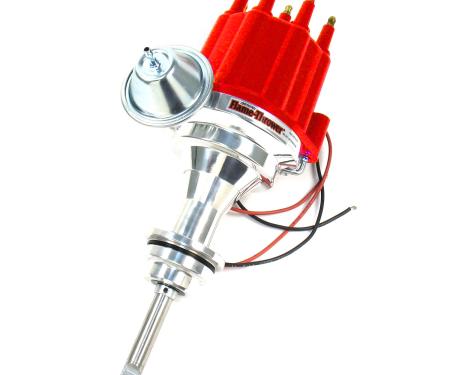 Pertronix Billet Distributor for Mopar 273-360 Engines (Ignitor II) with Vacuum / Mechanical Advance, Red / Male D141711