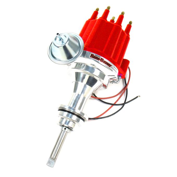 Pertronix Billet Distributor for Mopar 273-360 Engines (Ignitor II) with Vacuum / Mechanical Advance, Red / Male D141711
