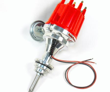 Pertronix Billet Distributor for Mopar 383-400 Engines (Ignitor II) with Vacuum / Mechanical Advance, Red / Male D142711