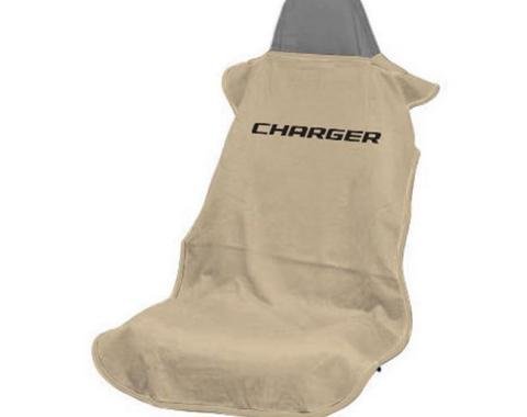 Seat Armour Charger Seat Towel, Tan with Script SA100CHARGT