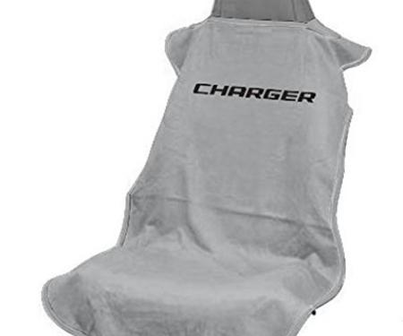 Seat Armour Charger Seat Towel, Grey with Script SA100CHARGG
