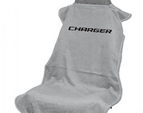 Seat Armour Charger Seat Towel, Grey with Script SA100CHARGG