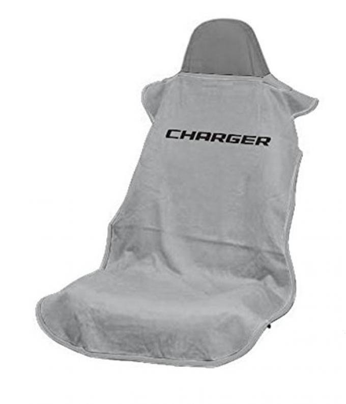 Seat Armour Charger Seat Towel, Grey with Script SA100CHARGG