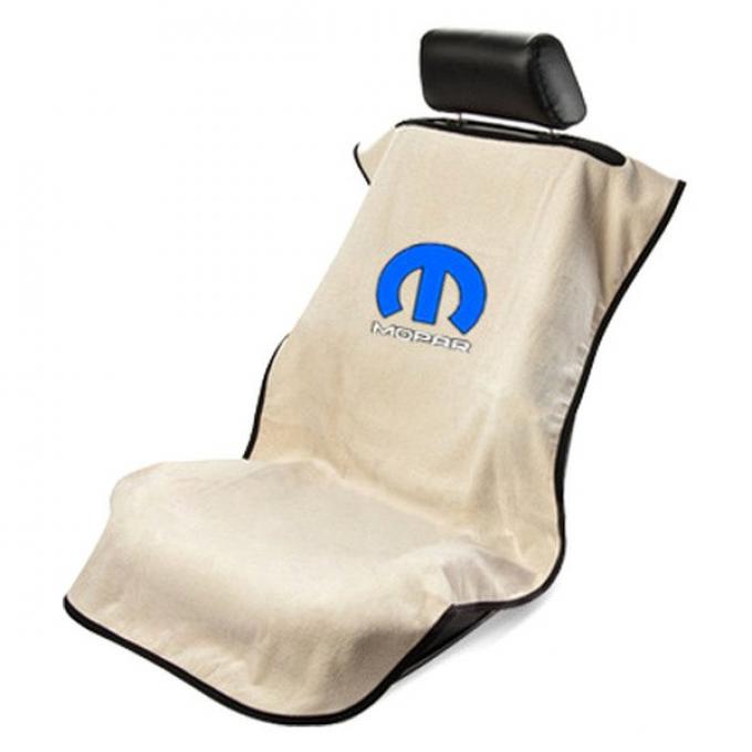 Seat Armour Mopar, Seat Towel, Tan  with Logo SA100MOPT