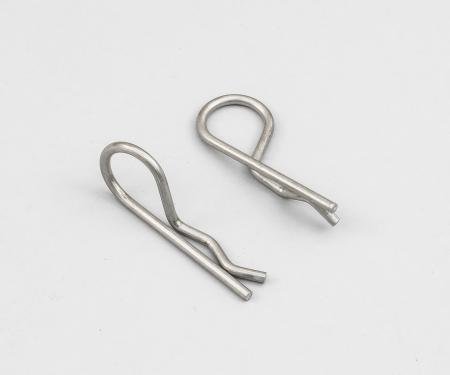 Detroit Muscle Technologies Mopar B Body 69-1/2 A12 Coronet Roadrunner Lift Off Hood Pin Clips Pair - 90 DEGREE A126969HP01-CLIPS