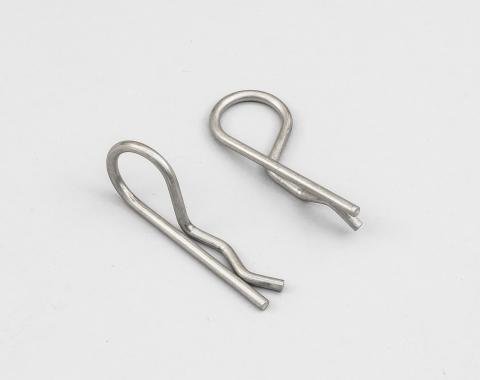 Detroit Muscle Technologies Mopar B Body 69-1/2 A12 Coronet Roadrunner Lift Off Hood Pin Clips Pair - 90 DEGREE A126969HP01-CLIPS