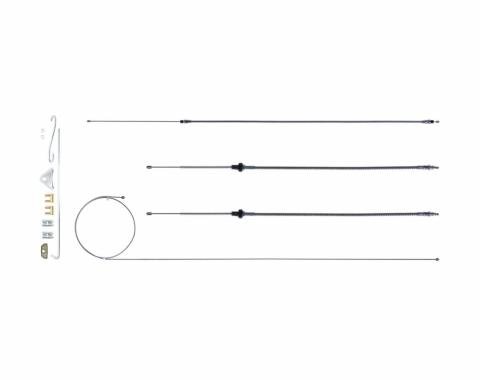 Right Stuff 70 - 74 Cuda w/ Intermediate; E-Brake Cable Set - Stainless RSBCE01S