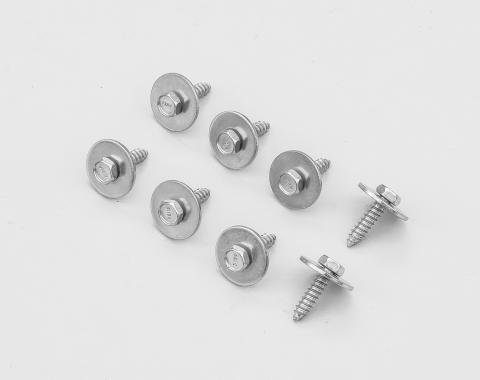 Detroit Muscle Technologies Mopar E Body 70-74 Barracuda Cuda Headlight Plastic Splash Shield Screws Fasteners 8pc CHR6035041-8