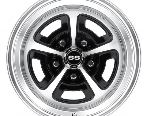 Legendary Wheels 15 X 8 Magnum Alloy Wheel, 5 on 4.75 BP, 4.75 BS, Gloss Black / Machined LW50-50857A