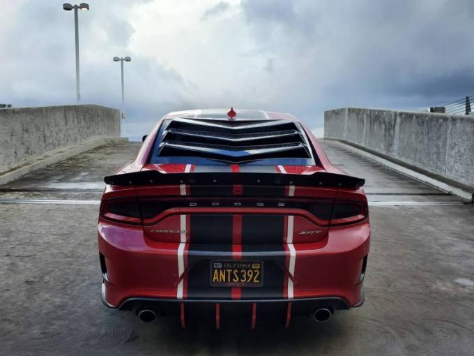 GlassSkinz 2011-20 Charger Bakkdraft Rear Window Valance / Louver BAKKDRAFTCHGR | Header Orange PL4