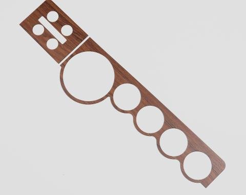 Detroit Muscle Technologies Mopar E Body 70 Challenger Non Rallye Dash Overlay - KASHMIR (Teak) Woodgrain .032" plastic backing ECH7070OL36-KASHMIR
