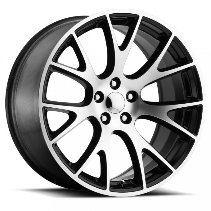 Factory Reproductions Hellcat Wheels 20X10.5 5X115 +25 HB 71.5 Hellcat Black Machine Face With Cap FR Series 70 70015251507