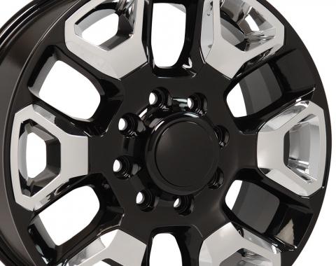 Black Replica Wheel with Chrome Inserts fits Ram 2500-3500 - 20x8