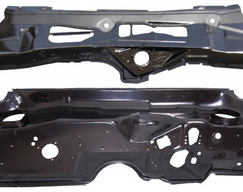 AMD Upper Cowl Panel & Firewall Set, With Clip-On Screen, 70-74 Dodge Plymouth E-Body (Without A/C) 370-1570-2S
