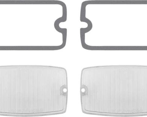 AMD Park Lamp Lenses, with Gaskets, 4pc Set, 73-76 Plymouth A-Body X135-1073-S