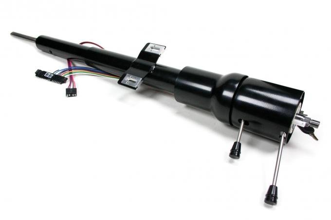 ididit 1970-74 Cuda/Challenger Tilt Floor Shift Steering Column with Ignition - Black Powder Coated 1620820051