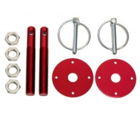 Aluminum Hood Pin Kit, Red