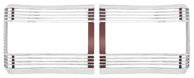 AMD Tail Lamp Bezels with Red Inners, LH/RH Pair, 67 GTX Satellite K-MB2161