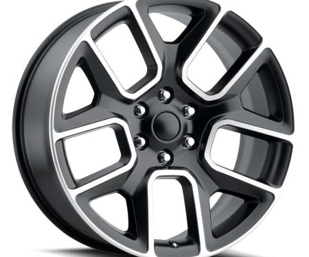 Factory Reproductions FR 76 &ndash; Ram Truck 1500 Replica Wheels 22x9 6x5.5 +15 HB 77.8 19 Ram 1500 Satin Black Mach Face with Cap 76290156526