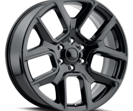 Factory Reproductions FR 76 &ndash; Ram Truck 1500 Replica Wheels 24x10 5x5.5 +25 HB 77.8 19 Ram 1500 Gloss Black with Cap 76410255502
