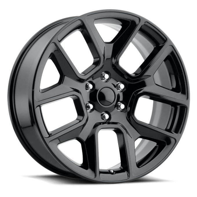Factory Reproductions FR 76 &ndash; Ram Truck 1500 Replica Wheels 24x10 5x5.5 +25 HB 77.8 19 Ram 1500 Gloss Black with Cap 76410255502