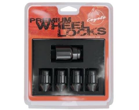 Factory Reproductions Lock Set Lockset - 14mm X 1.50 (1.38") Black - 4pcs+Key (741148blk) L-LO14150B