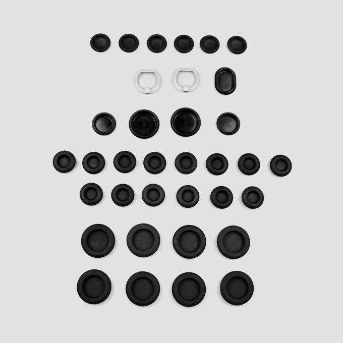 Detroit Muscle Technologies Mopar B Body 73-74 Roadrunner Satellite NOT CHARGER 35pc Body Plug Set BSA7374BP01-BPK15