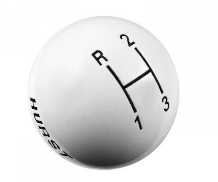 Hurst Shift Knob, 3-Speed, White 1637624