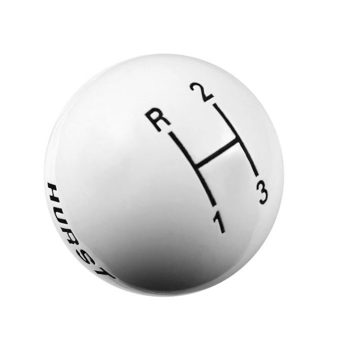 Hurst Shift Knob, 3-Speed, White 1637624